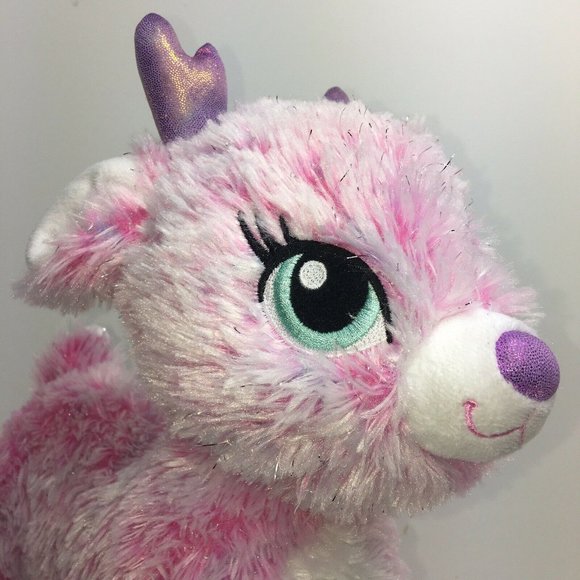 Build A Bear Workshop Plush Twinkle Deer Pink Sparkle Reindeer Stuffed Animal - Picture 3 of 12